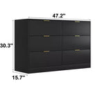 Commode de chambre Okak Modern 6/9 tiroirs avec poignée, commode en bois minimaliste, commode pour chambre à coucher, entrée