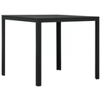 vidaXL Square Coffee Table with High-Density Polyethylene and Steel - Outdoor Patio Furniture - Modern Design and Lightweight - Black