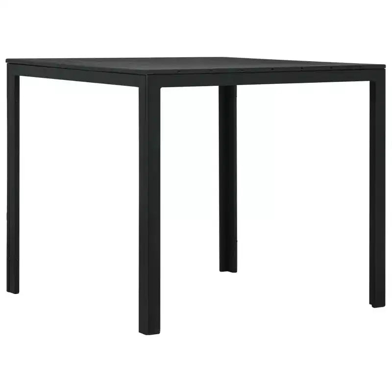 vidaXL Square Coffee Table with High-Density Polyethylene and Steel - Outdoor Patio Furniture - Modern Design and Lightweight - Black