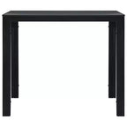 vidaXL Table basse carrée en polyéthylène haute densité et acier - Mobilier de jardin - Design moderne et légère - Noire