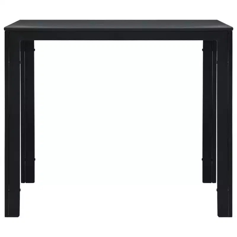 vidaXL Table basse carrée en polyéthylène haute densité et acier - Mobilier de jardin - Design moderne et légère - Noire