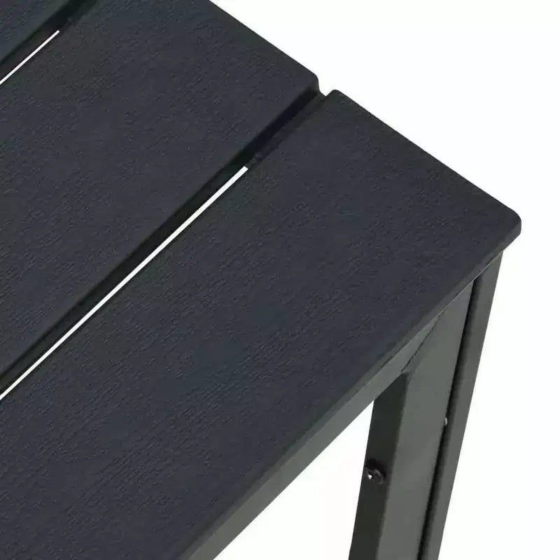 vidaXL Table basse carrée en polyéthylène haute densité et acier - Mobilier de jardin - Design moderne et légère - Noire