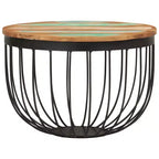 vidaXL Table basse multicolore Bois de récupération massif, acier Petite