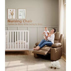 Fauteuil inclinable électrique 360° surdimensionné, pivotant et berçant, avec fonction chauffante et massante (similicuir, pour salon/chambre/crèche)