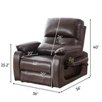 Fauteuil inclinable électrique Mjkone avec massage vibrant et chauffage, 8 points de massage, rangements, porte-gobelets