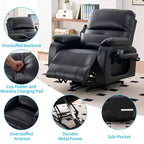 Fauteuil inclinable électrique Mjkone avec massage vibrant et chauffage, 8 points de massage, rangements, porte-gobelets