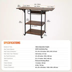 Table de presse à chaud VEVOR, support de presse à chaud mobile à 3 niveaux, support de machine de transfert de chaleur pliable avec roulettes et porte-rouleaux de vinyle, noir et marron