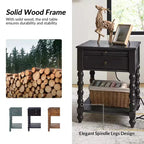 Table d'appoint haute Esther de 26 po avec prises de chargement intégrées|ARTFUL LIVING DESIGNS