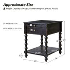 Table d'appoint haute Esther de 26 po avec prises de chargement intégrées|ARTFUL LIVING DESIGNS