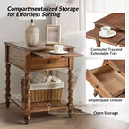 Table d'appoint haute Esther de 26 po avec prises de chargement intégrées|ARTFUL LIVING DESIGNS