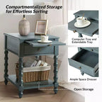 Table d'appoint haute Esther de 26 po avec prises de chargement intégrées|ARTFUL LIVING DESIGNS