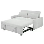 Canapé-lit Clihome multi-angle inclinable en velours côtelé doux, dossier réglable sur 3 positions avec ports USB