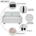 Canapé-lit Clihome multi-angle inclinable en velours côtelé doux, dossier réglable sur 3 positions avec ports USB