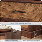 Commode haute à 4 tiroirs style rustique, commode en bois rustique avec poignées en métal, armoire de rangement pour chambre, salon, couloir