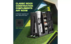 Zevemomo 55,5x16x37 Organisateur de sacs de golf en bois avec 2 tiroirs, support de rangement de golf et porte-club latéral, support pour garage à domicile, noir