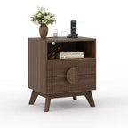 Table de chevet moderne 1/2 pièces, table d'appoint encastrée avec 2 tiroirs et étagères ouvertes, table de chevet en bois, table d'appoint de canapé pour salon, chambre à coucher, canapé