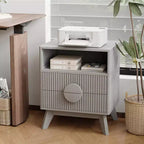 Table de chevet moderne 1/2 pièces, table d'appoint encastrée avec 2 tiroirs et étagères ouvertes, table de chevet en bois, table d'appoint de canapé pour salon, chambre à coucher, canapé