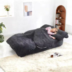 Canapé-lit convertible moderne Okak en tissu chenille pour salon et chambre à coucher, fauteuil inclinable avec dossier confortable et oreillers