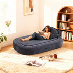 Canapé-lit convertible moderne Okak en tissu chenille pour salon et chambre à coucher, fauteuil inclinable avec dossier confortable et oreillers