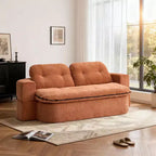 Canapé-lit convertible moderne Okak en tissu chenille pour salon et chambre à coucher, fauteuil inclinable avec dossier confortable et oreillers