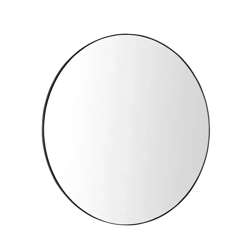Okak Miroir rond moderne 36 pouces avec cadre fin en aluminium, Miroir mural de salle de bain, Miroir de courtoisie pour salle de bain, salon, Noir