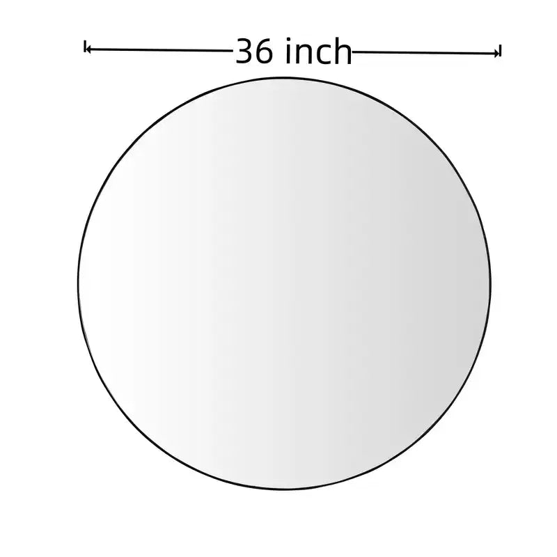 Okak Miroir rond moderne 36 pouces avec cadre fin en aluminium, Miroir mural de salle de bain, Miroir de courtoisie pour salle de bain, salon, Noir
