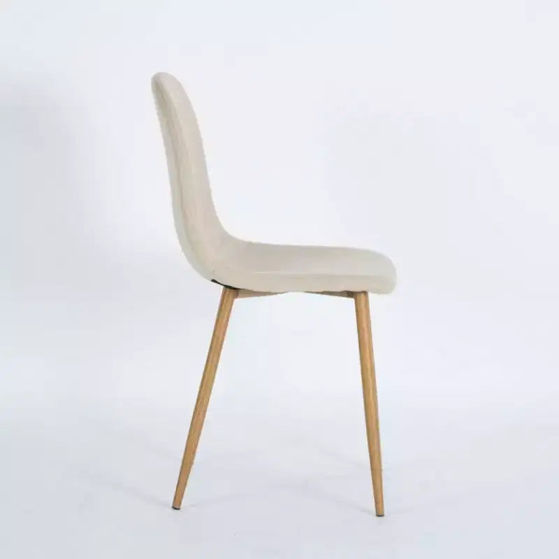 Homy Casa Charlton Lot de 4 chaises de salle à manger en tissu avec pieds finition chêne, beige (ton taupe chaud)