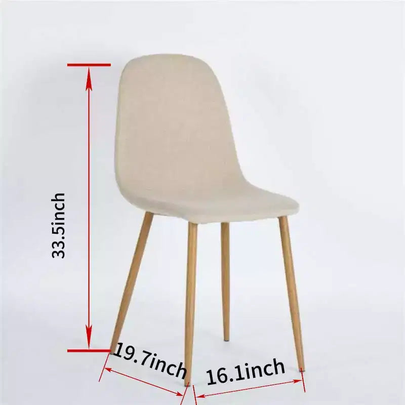 Homy Casa Charlton Lot de 4 chaises de salle à manger en tissu avec pieds finition chêne, beige (ton taupe chaud)