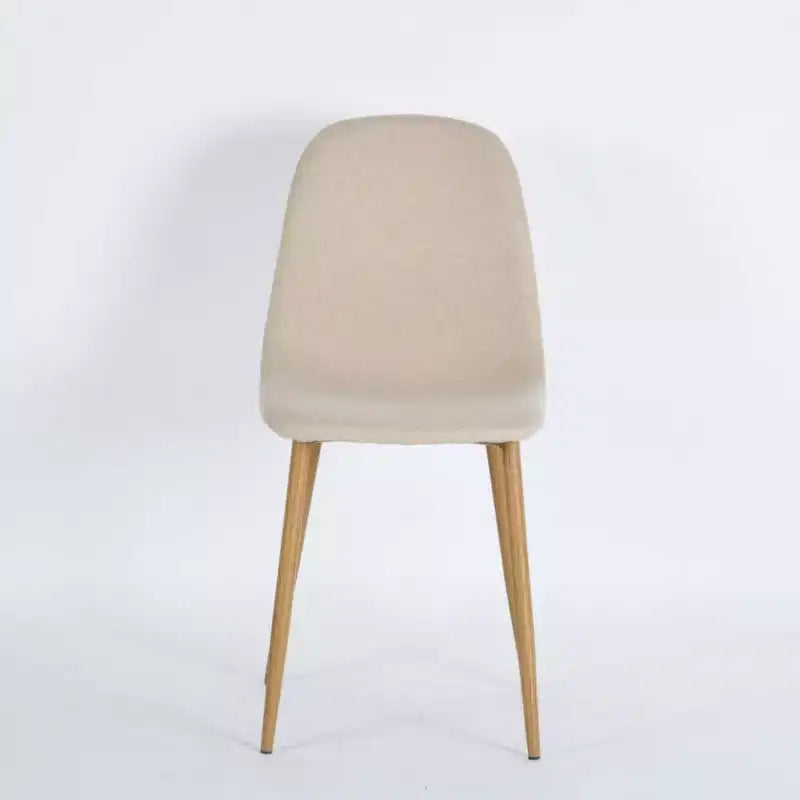 Homy Casa Charlton Lot de 4 chaises de salle à manger en tissu avec pieds finition chêne, beige (ton taupe chaud)
