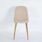 Homy Casa Charlton Lot de 4 chaises de salle à manger en tissu avec pieds finition chêne, beige (ton taupe chaud)