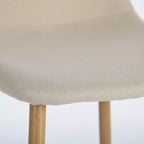 Homy Casa Charlton Lot de 4 chaises de salle à manger en tissu avec pieds finition chêne, beige (ton taupe chaud)