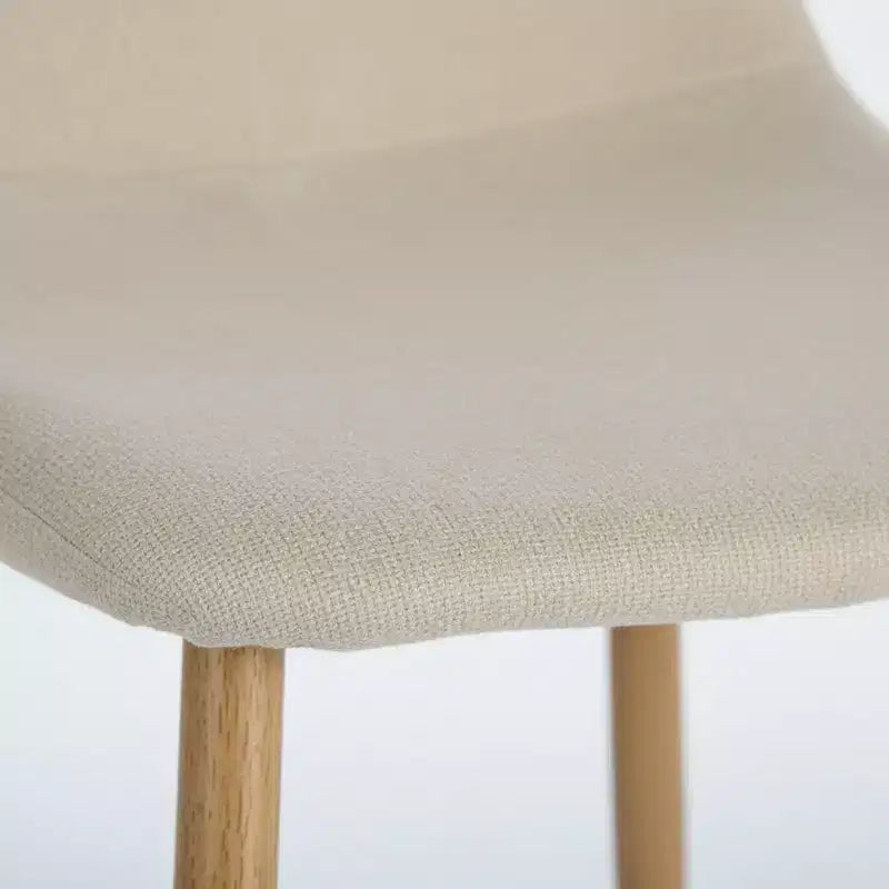 Homy Casa Charlton Lot de 4 chaises de salle à manger en tissu avec pieds finition chêne, beige (ton taupe chaud)