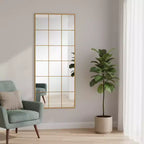 Miroir sur pied HomeRoots 69 avec cadre en métal doré
