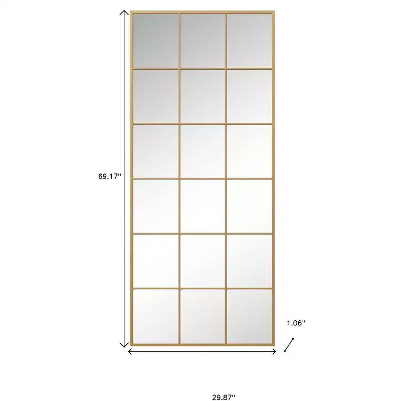 Miroir sur pied HomeRoots 69 avec cadre en métal doré