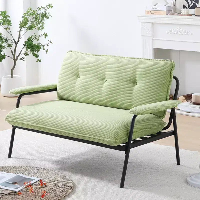 MAYEERTY Canapé vert de 134 cm, facile à manipuler pour divers scénarios : petit appartement, salon, chambre.