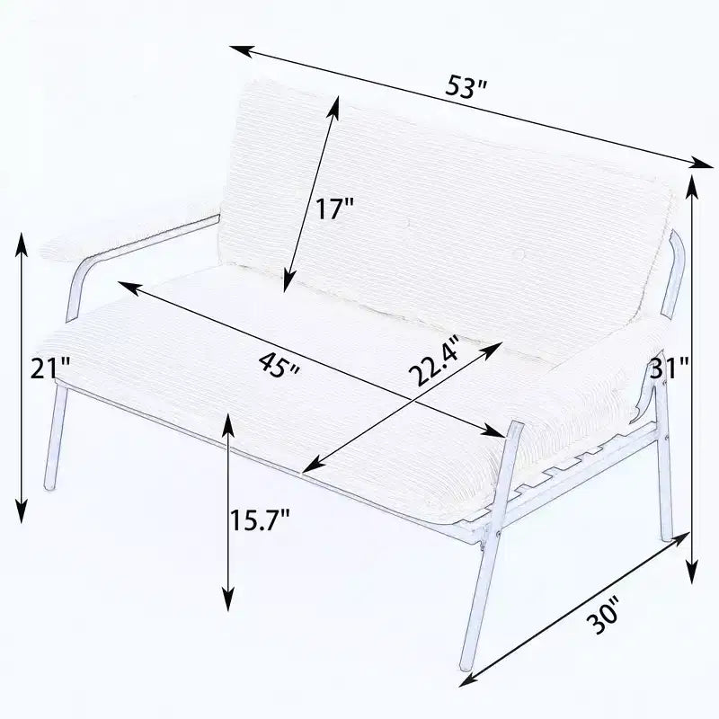 MAYEERTY Canapé vert de 134 cm, facile à manipuler pour divers scénarios : petit appartement, salon, chambre.