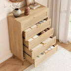 Commode à 5 tiroirs, haute pour petits espaces, meuble de rangement vertical étroit de style rustique pour chambre à coucher