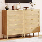 Commode à 5 tiroirs, haute pour petits espaces, meuble de rangement vertical étroit de style rustique pour chambre à coucher
