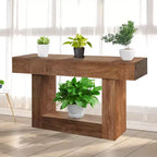 Console rustique 63" - Table d'appoint étroite marron pour canapé avec rangement (pour entrée/salon/foyer)