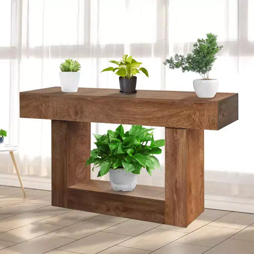 Console rustique 63" - Table d'appoint étroite marron pour canapé avec rangement (pour entrée/salon/foyer)