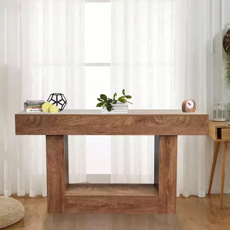 Console rustique 63" - Table d'appoint étroite marron pour canapé avec rangement (pour entrée/salon/foyer)