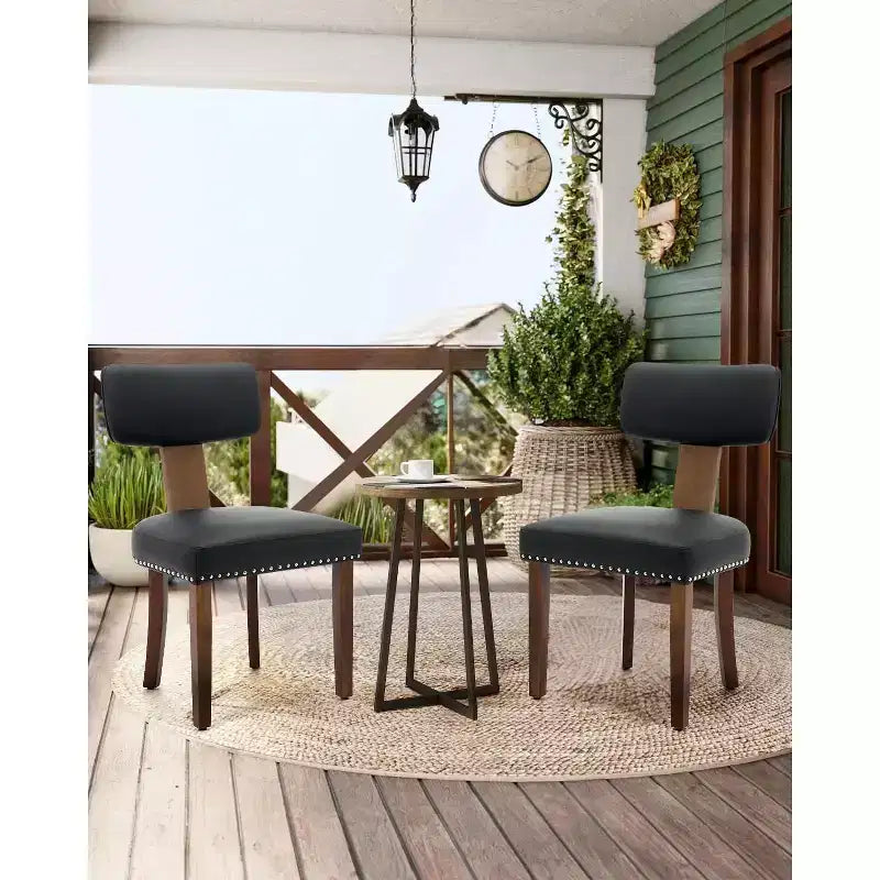 GustoWave Lot de 2 Chaises de Salle à Manger Mid-Century Modernes, Chaises de Cuisine Rembourrées à Dossier Courbé avec Structure en Bois Dur