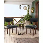 GustoWave Lot de 2 Chaises de Salle à Manger Mid-Century Modernes, Chaises de Cuisine Rembourrées à Dossier Courbé avec Structure en Bois Dur