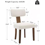 GustoWave Lot de 2 Chaises de Salle à Manger Mid-Century Modernes, Chaises de Cuisine Rembourrées à Dossier Courbé avec Structure en Bois Dur