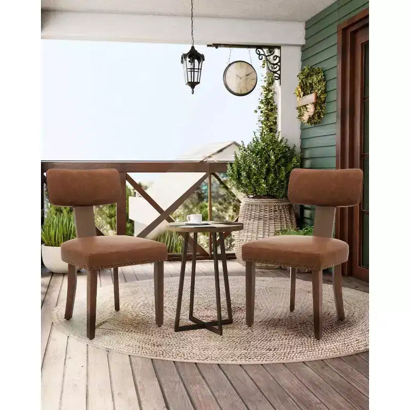 GustoWave Lot de 2 Chaises de Salle à Manger Mid-Century Modernes, Chaises de Cuisine Rembourrées à Dossier Courbé avec Structure en Bois Dur