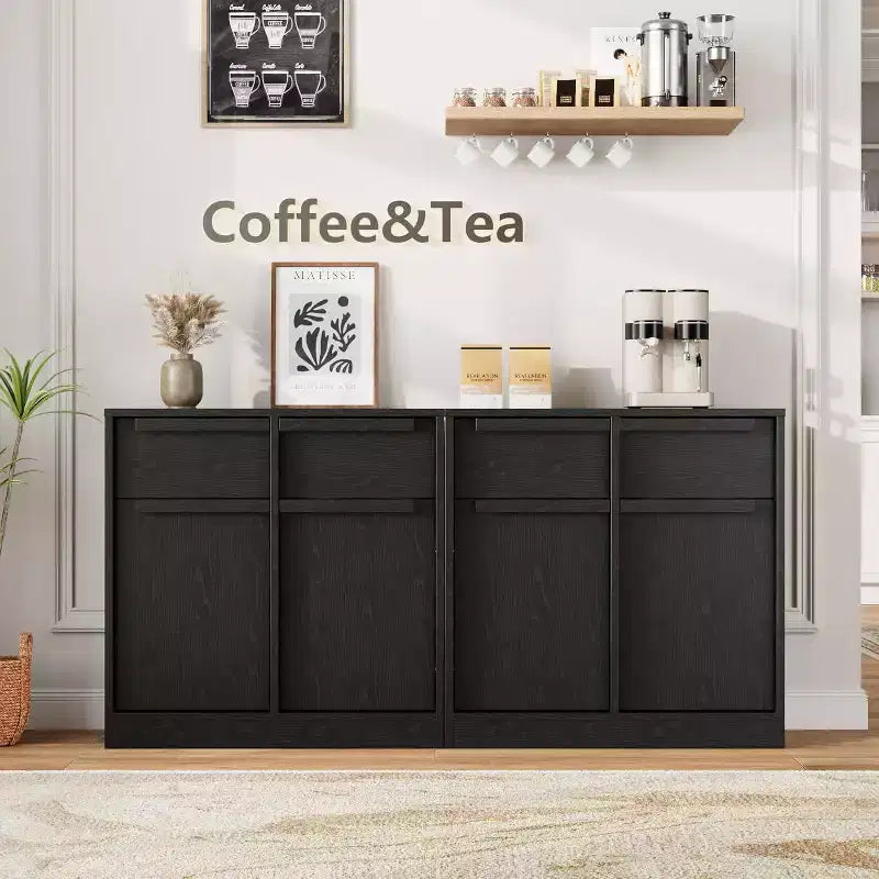 Buffet moderne avec 2 tiroirs, meuble de salle à manger/cuisine de 80 cm, plateau spacieux pour usages multiples et grand espace de rangement.