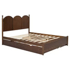 Lit queen size avec rangement et lit gigogne double XL, Lit plateforme queen size en bois avec 2 tiroirs de rangement