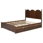 Lit queen size avec rangement et lit gigogne double XL, Lit plateforme queen size en bois avec 2 tiroirs de rangement