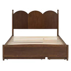 Lit queen size avec rangement et lit gigogne double XL, Lit plateforme queen size en bois avec 2 tiroirs de rangement