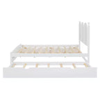 Lit queen size avec rangement et lit gigogne double XL, Lit plateforme queen size en bois avec 2 tiroirs de rangement
